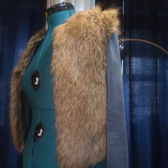 Twelfth Street by Cynthia Vincent Faux Fur Front and Suede Jacket Sz 6 - Picture 7 of 16